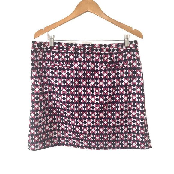 Nivo‎ by Lanctot Pink Navy Geometric Athletic Golf Skort Skirt - Picture 2 of 8